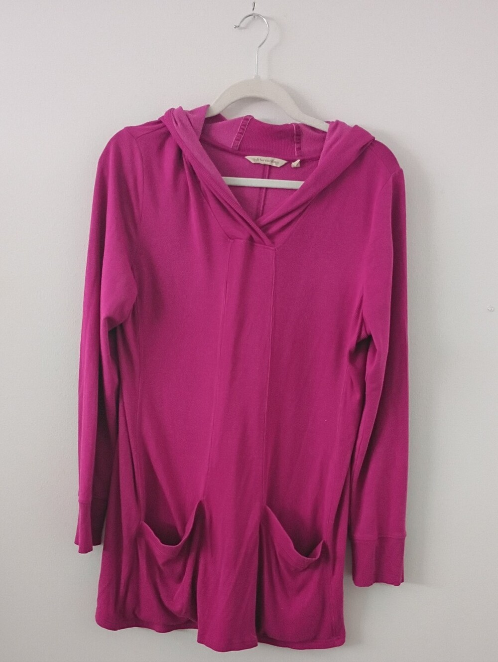 Soft Surroundings The Soho Hoodie Pink Tunic Pullover Pockets Size M